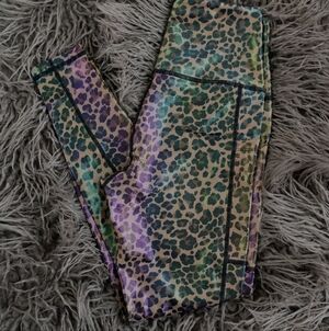 Womens Multicolor Leopard Print Stretch Leggings